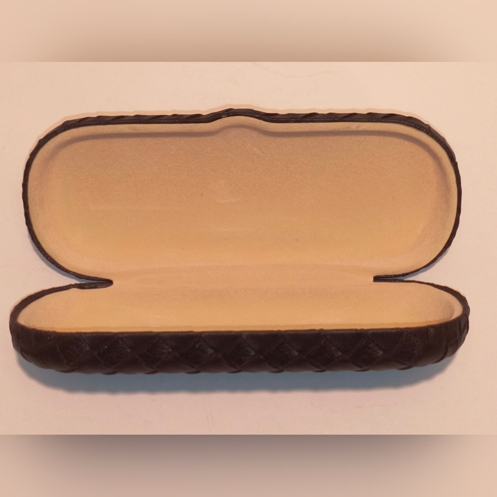 Leather Woven Eyeglass Case | Deep Brown | Like New - Picture 2 of 2
